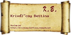 Krivácsy Bettina névjegykártya